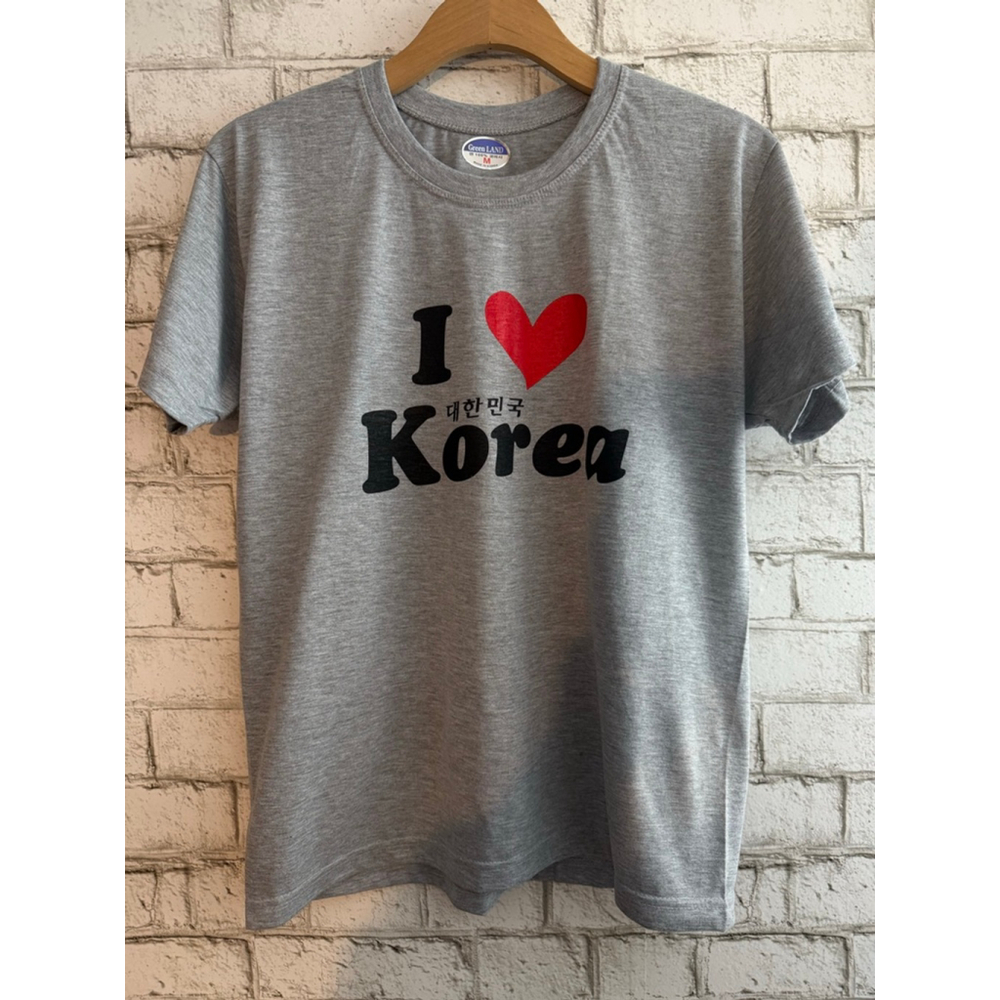 NWT I Heart Korea 100% Cotton Short Sleeve Tee Shirt Made in Korea size Medium